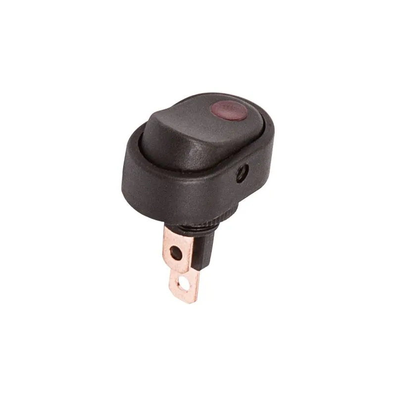 Выключатель клавишный 12V 30А (3с) ON-OFF черный ОВАЛ с красной подсветкой (RWB-523, ASW-20D-2) REXANT 36-2715