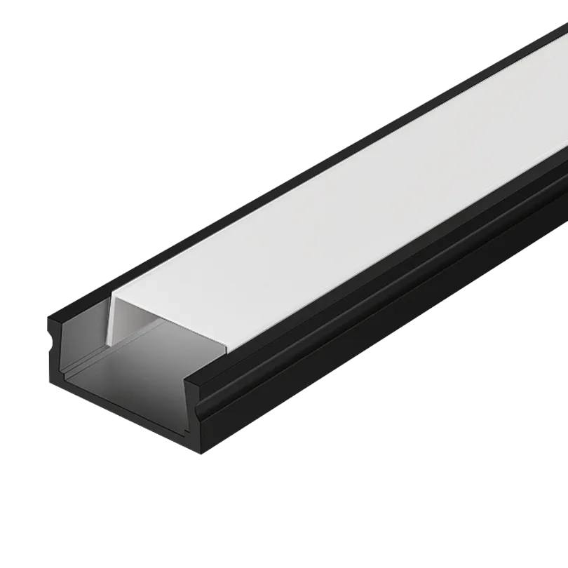 Профиль алюминиевый накладной WOLTA WAP-S-16/6/2000-BW черный/белый рассеиватель 16х6х2000мм