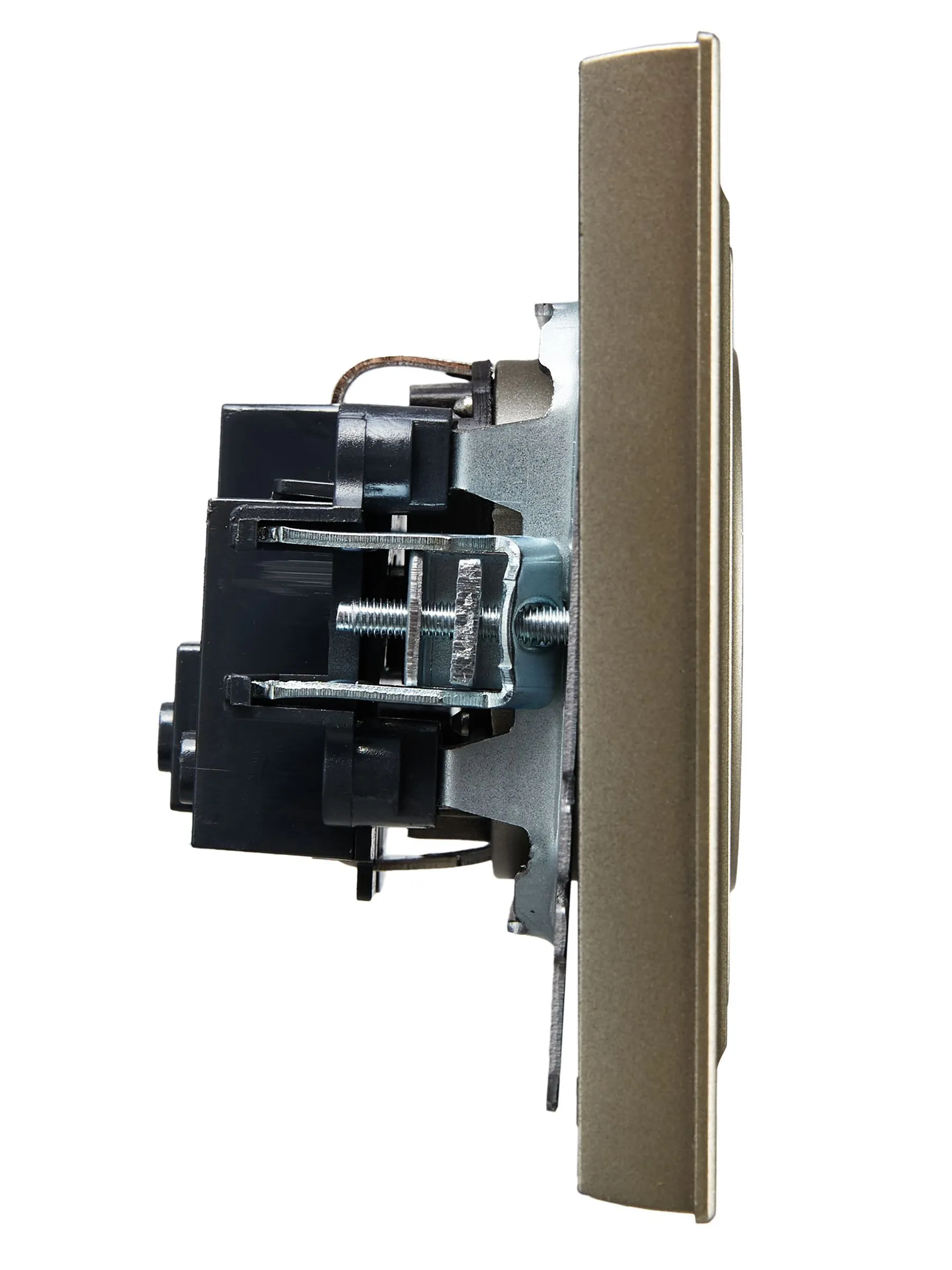 BRITE Розетка 1-местная без заземления без защитных шторок 10А в сб. РСР10-1-0-БрШ шампань IEK - Фото 6