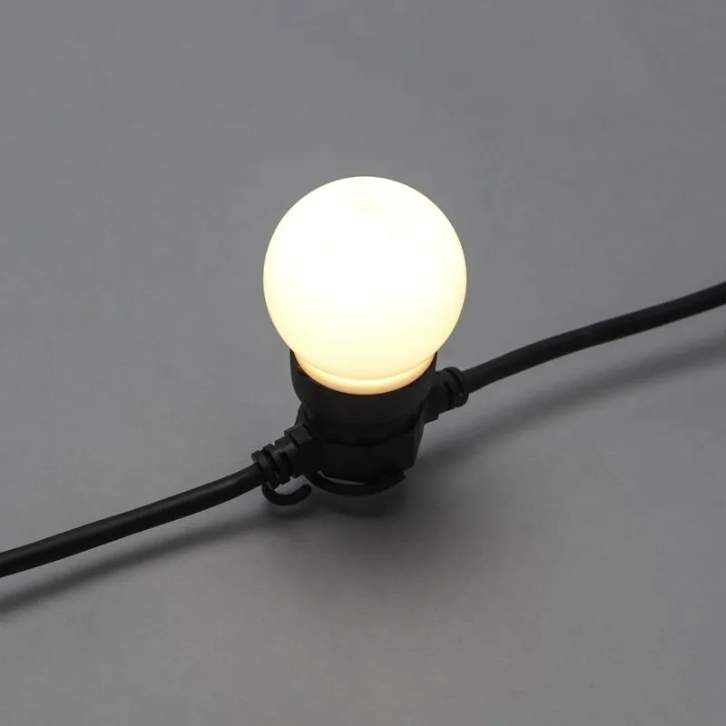 Уличная гирлянда Лофт 10м, черный каучук, 20 матовых ламп х 5 LED, влагостойкая IP44 - Фото 4