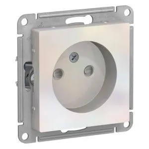 Розетка 1-м СП AtlasDesign 16А IP20 без заземл. защ. шторки механизм жемчуж. SE ATN000449 1240288