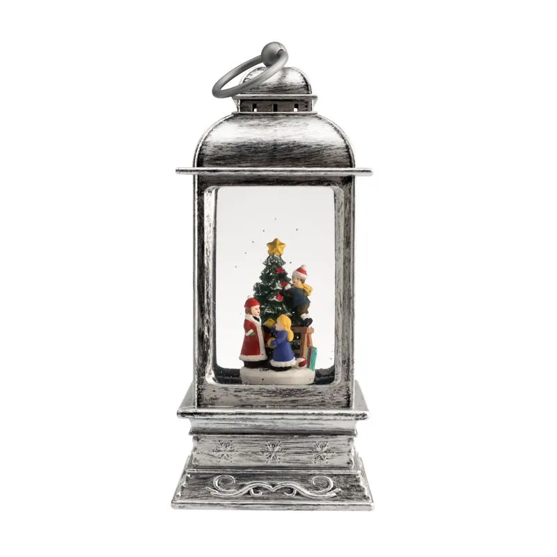 Декоративный фонарь с эффектом снегопада и подсветкой Рождество, белый - Фото 3