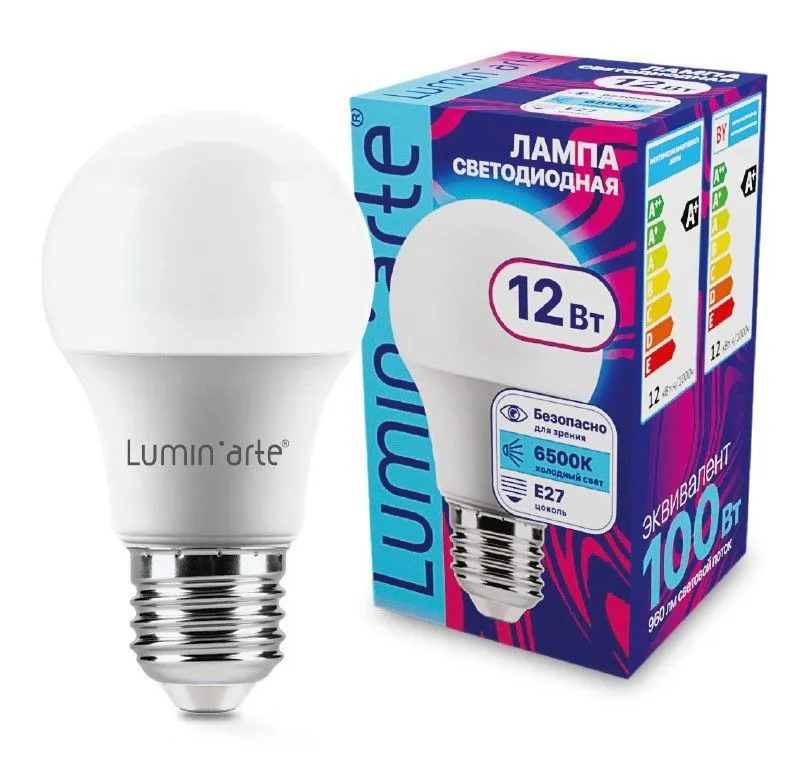 Светодиодная лампа Luminarte LSTD-A60-12W6KE27 12Вт 6500K E27 LSTD-A60-12W6KE27