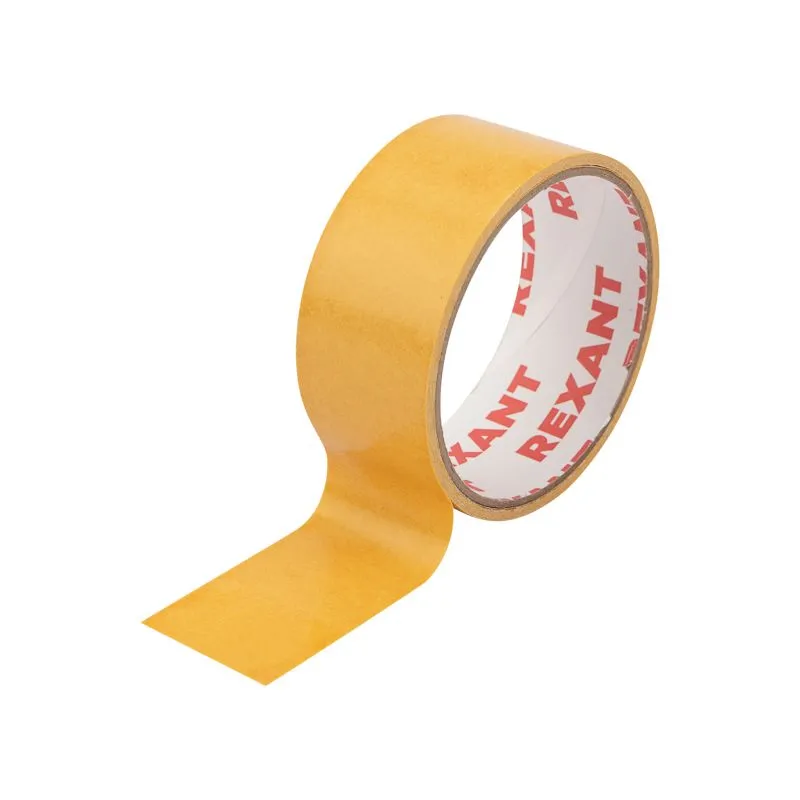 Двухсторонний скотч REXANT, полипропиленовая основа, 38 мм, ролик 5 м