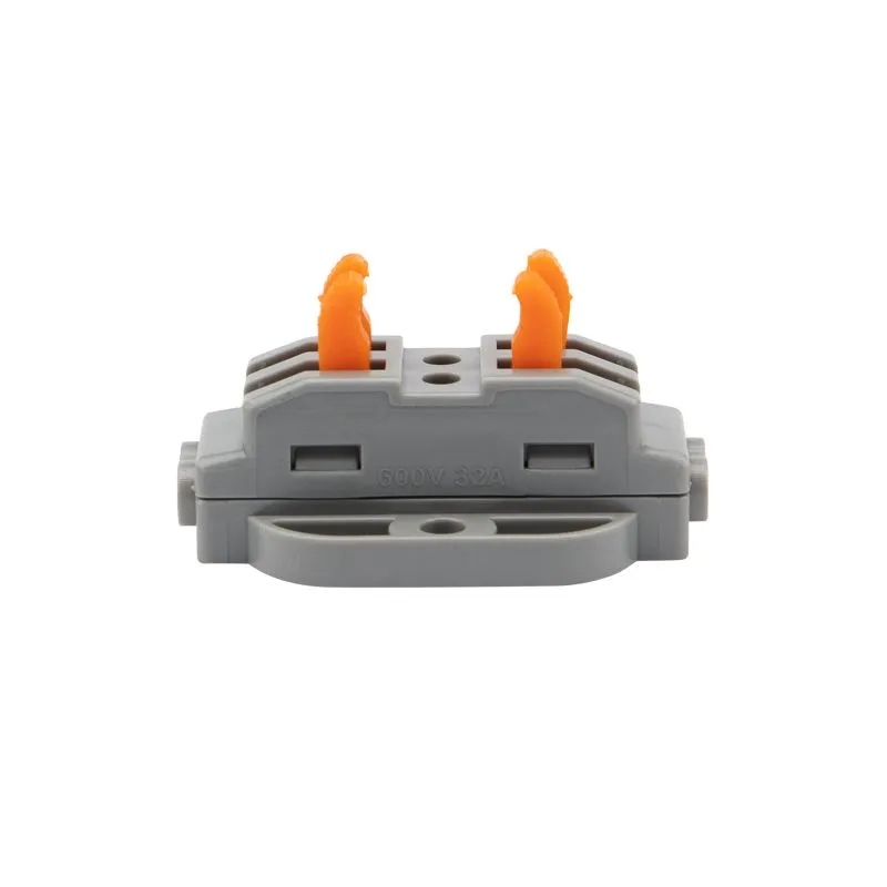 Клемма СМК 222-422P проходная 2 полюса, с монтажной площадкой (0,08-4 мм²), серая (50 шт./уп.) REXANT - Фото 2