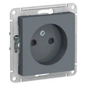 Розетка 1-м СП AtlasDesign 16А IP20 без заземл. защ. шторки механизм грифель SE ATN000749 1240417