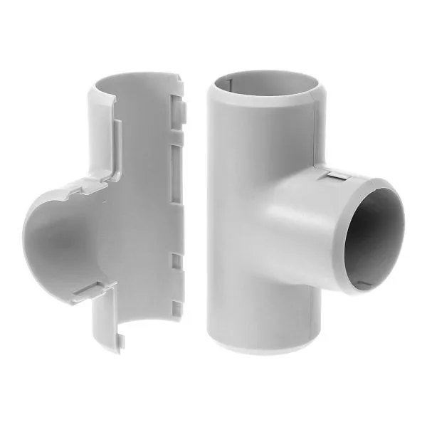 Тройник разборный d20 мм безгалогенный (HF) атмосферостойкий серый (50шт/600шт уп/кор) Промрукав