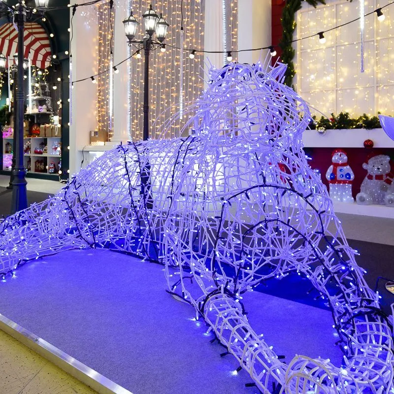 Световой арт-объект Синий Тигр 300х150 см. S-0002