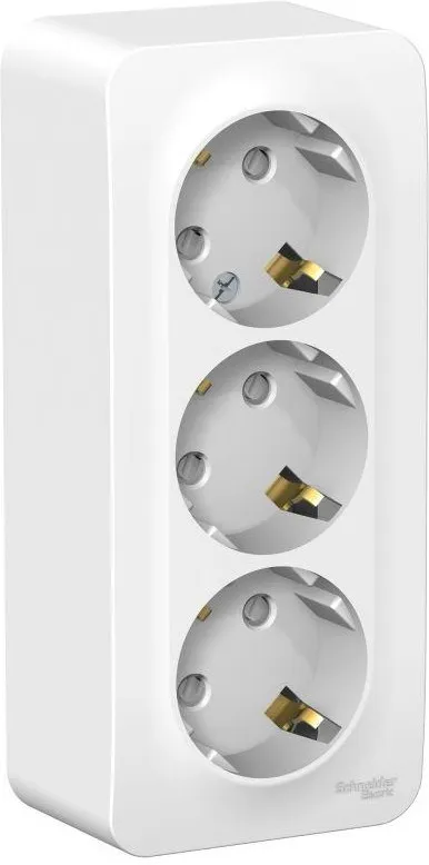 Розетка 3-м ОП Blanca 16А IP20 250В с заземл. защ. шторки с изолир. пластиной бел. SE BLNRA011311 - Фото 2