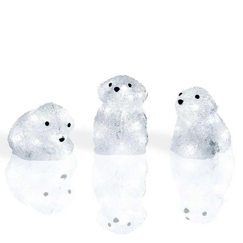 Акриловая светодиодная фигура "Медвежата" 3 шт, 20 см, 60 светодиодов, IP 20, понижающий трансформат - Фото 4