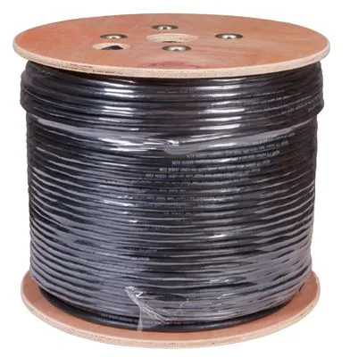 Кабель витая пара F/UTP, CAT 5е, PE, 10PR, 24AWG, OUTDOOR, SOLID, черный, 305м, РФ REXANT - Фото 2