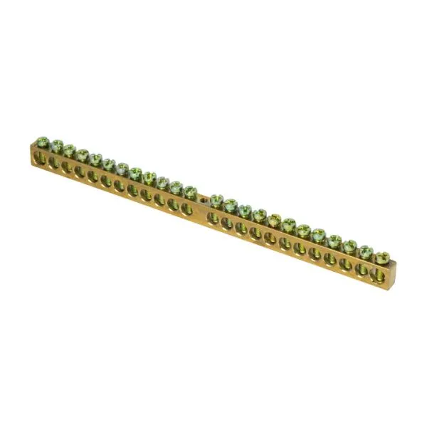 Шина PEN "ноль-земля" (8x12мм) 24 отв. латунь крепеж по центру EKF