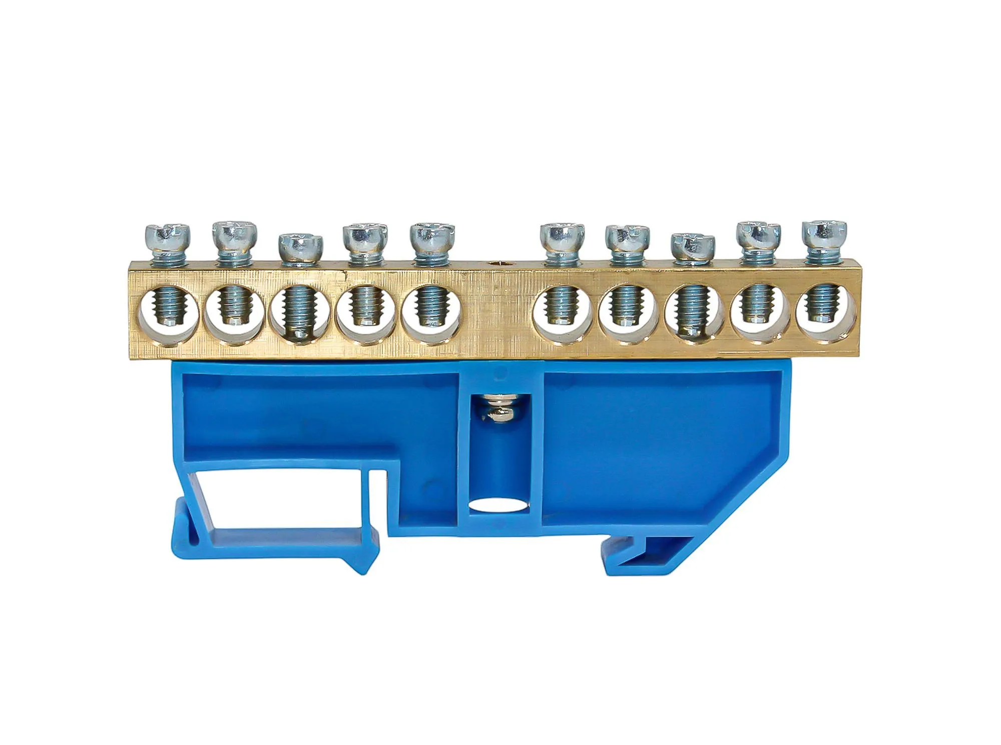 Шина N "ноль" на DIN-изоляторе СИНИЙ 8х12-10 DEKRON - Фото 2