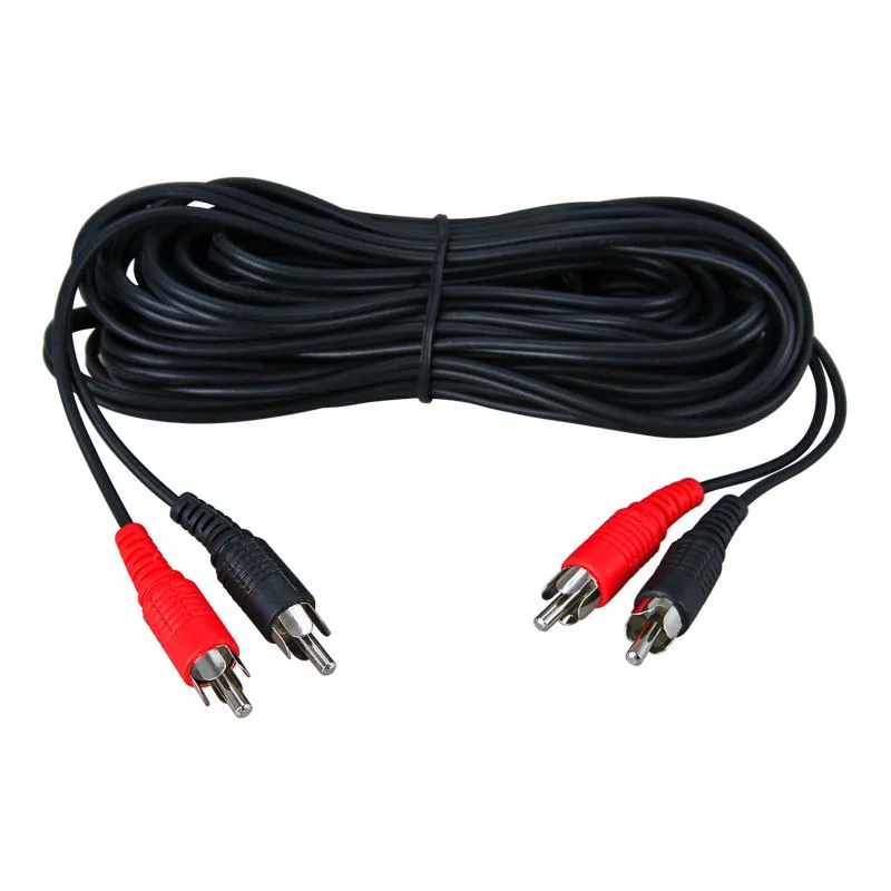 Шнур 2 RCA - 2 RCA, 1,5м, черный REXANT - Фото 2