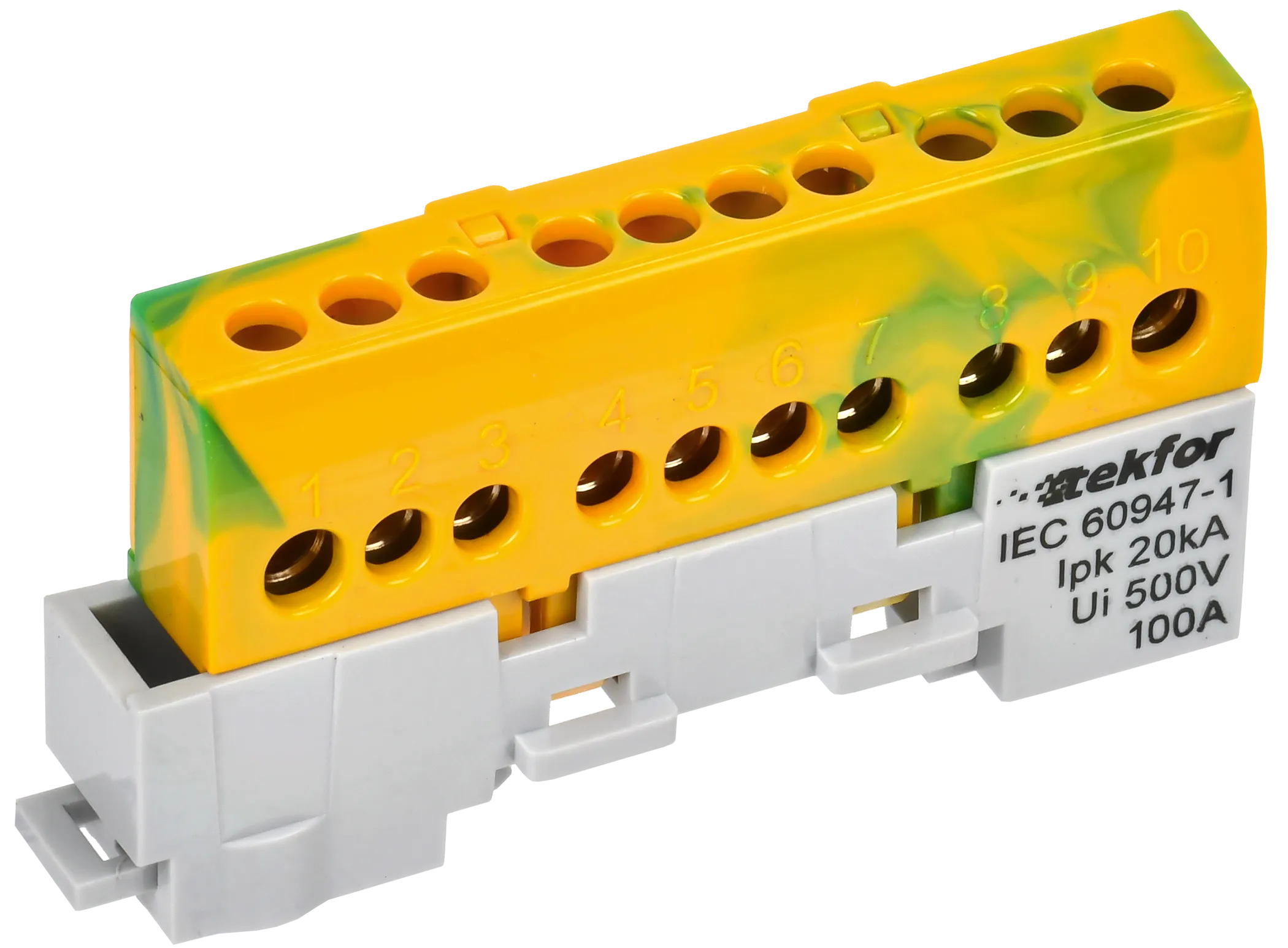 TEKFOR Шина PE "земля" изолированная на универсальном держателе 6х9-10-ЖЗ IEK