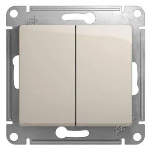 Переключатель проходной 2-кл. СП Glossa 10А IP20 (сх. 6) 10AX механизм молочн. SE GSL000965 454347