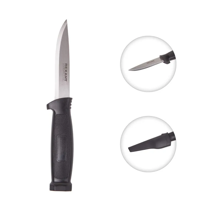 Нож строительный нержавеющая сталь лезвие 100мм REXANT - Фото 3