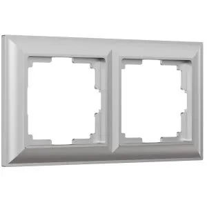 Рамка на 2 поста Fiore (серебряный) Werkel W0022206
