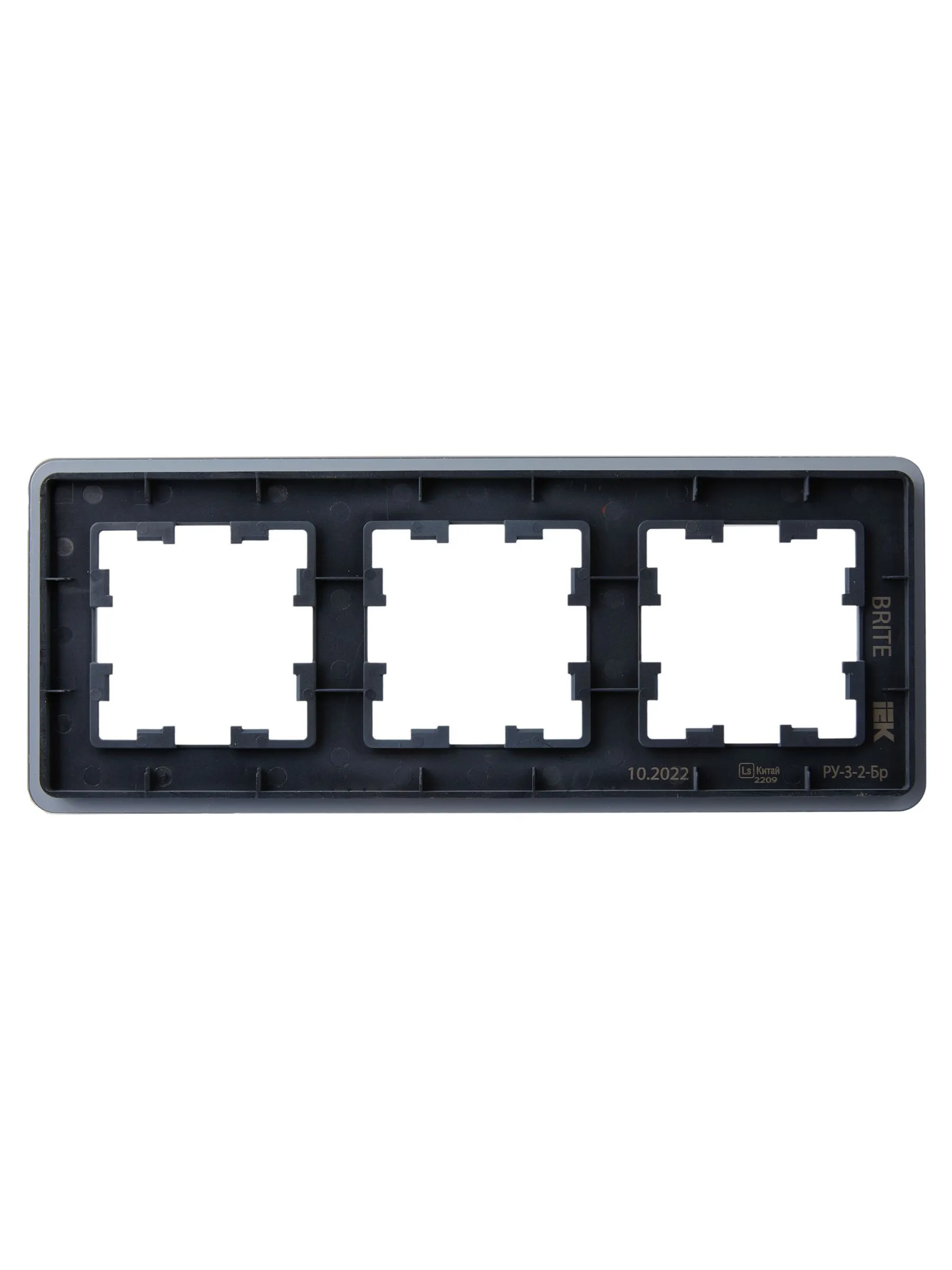 BRITE Рамка 3-местная РУ-3-2-Бр стекло графит RE IEK - Фото 4