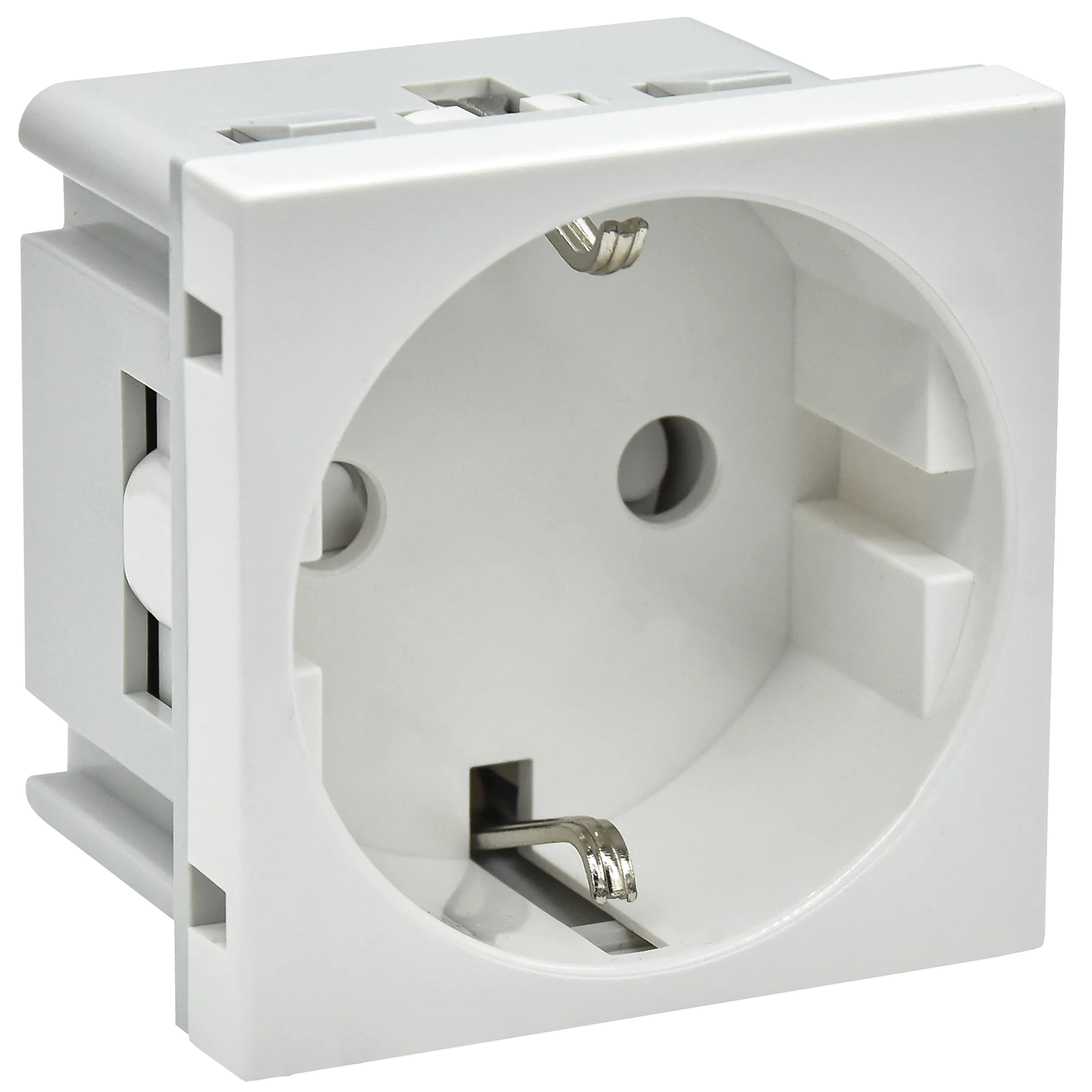 PRIMER РКС-20-30-П-К Розетка с заземляющим контактом защитной шторкой и винтовым зажимом (2 модуля) белая IEK