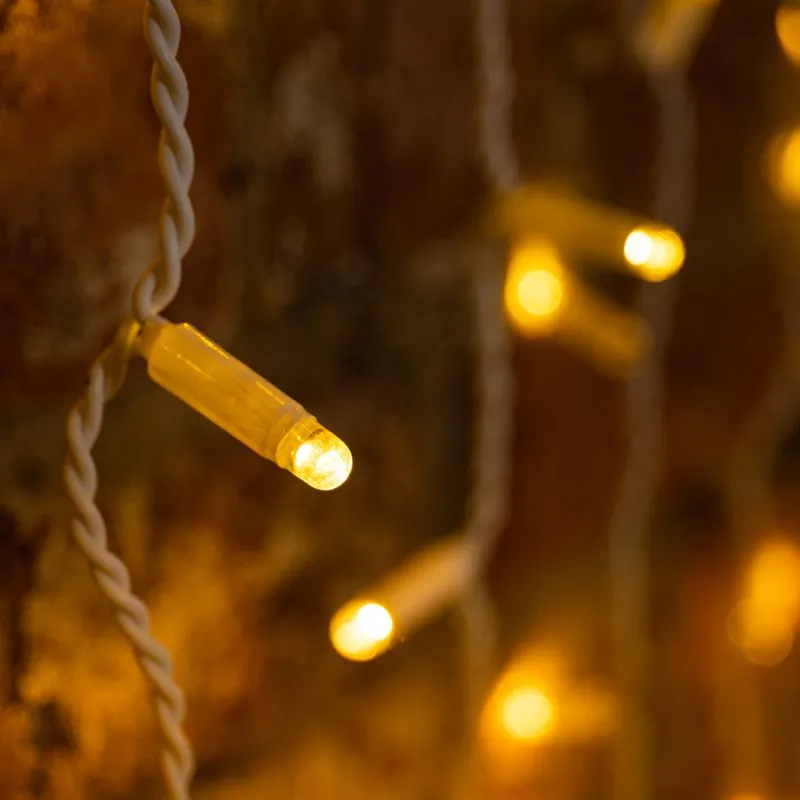 Гирлянда светодиодная Занавес 2х3м 600 LED ТЕПЛЫЙ БЕЛЫЙ белый ПВХ IP65 эффект мерцания 230В нужен блок 303-500-1 - Фото 2