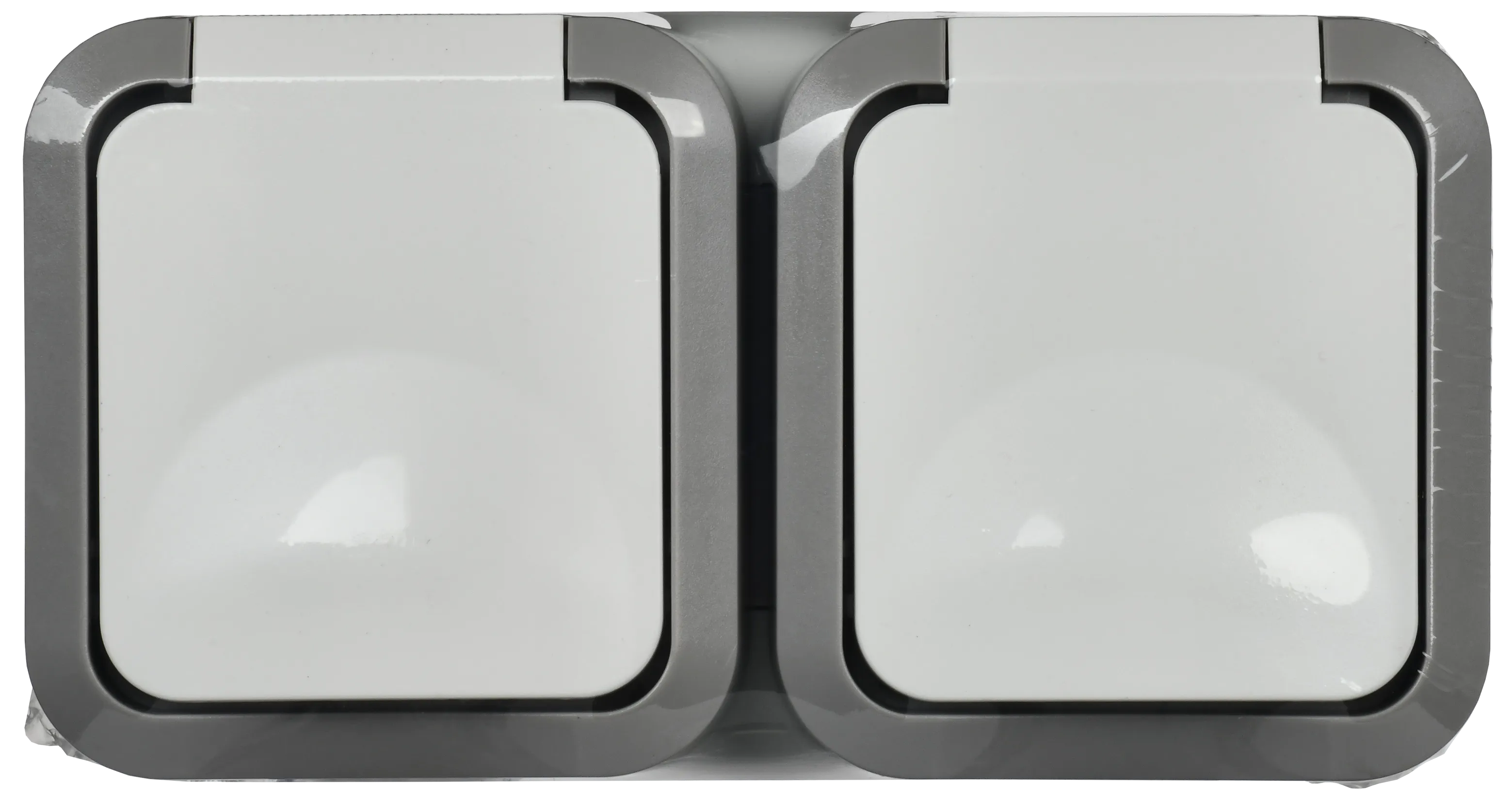 TORS Розетка 2-местная горизонтальная 16А IP55 TS222 серо-белый IEK - Фото 2