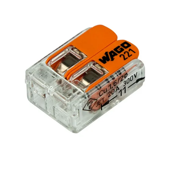 221-412 Универсальная компактная клемма 2-контактная до 4,0 мм² (100 шт./уп.)  WAGO