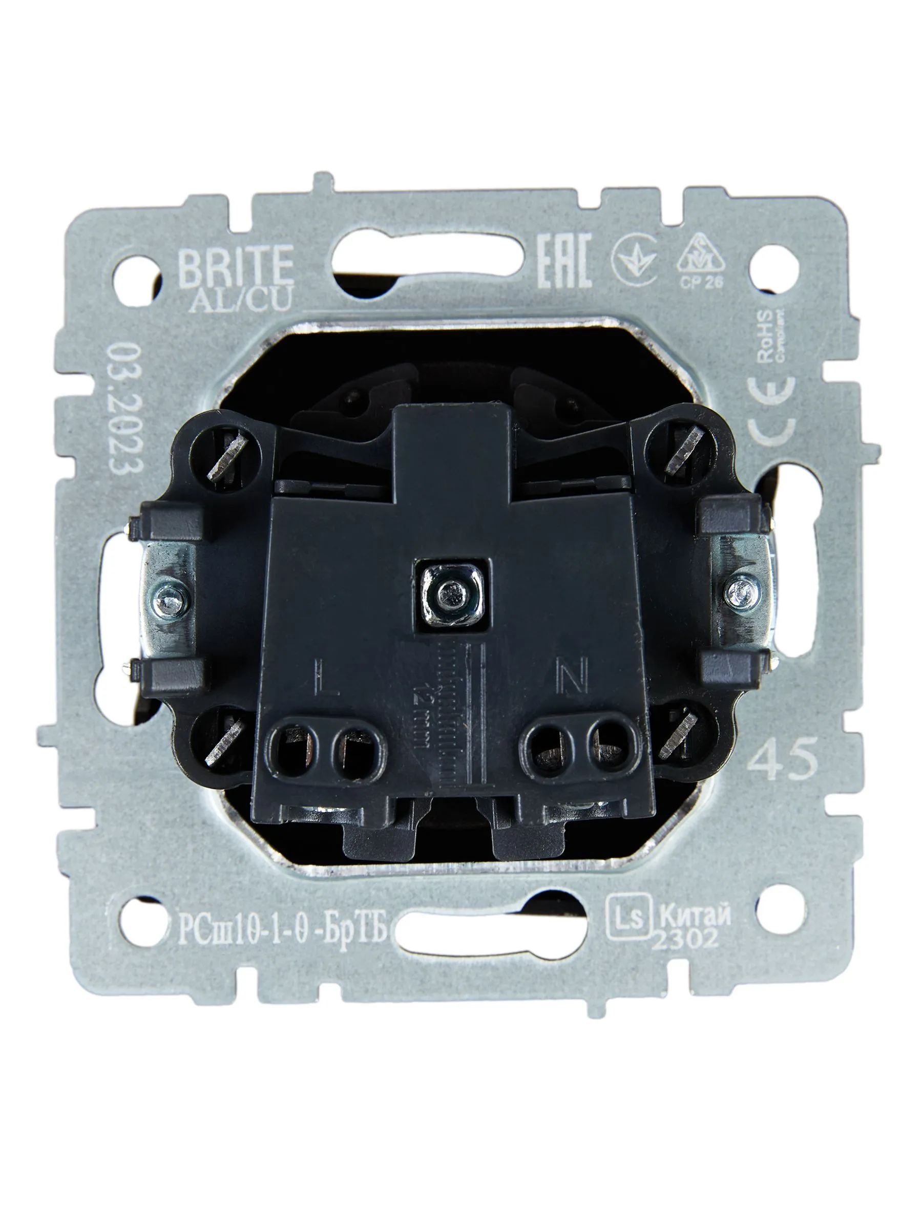 BRITE Розетка 1-местная без заземления без защитных шторок 10А РС10-1-0-БрТБ темная бронза IEK - Фото 3
