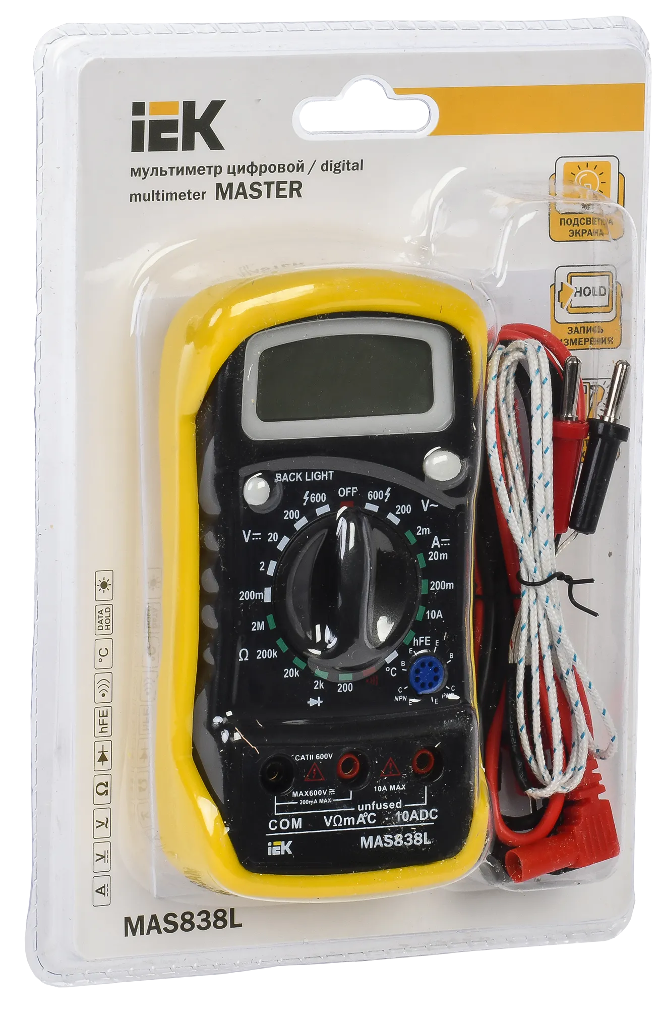 Мультиметр цифровой MASTER MAS838L IEK - Фото 2