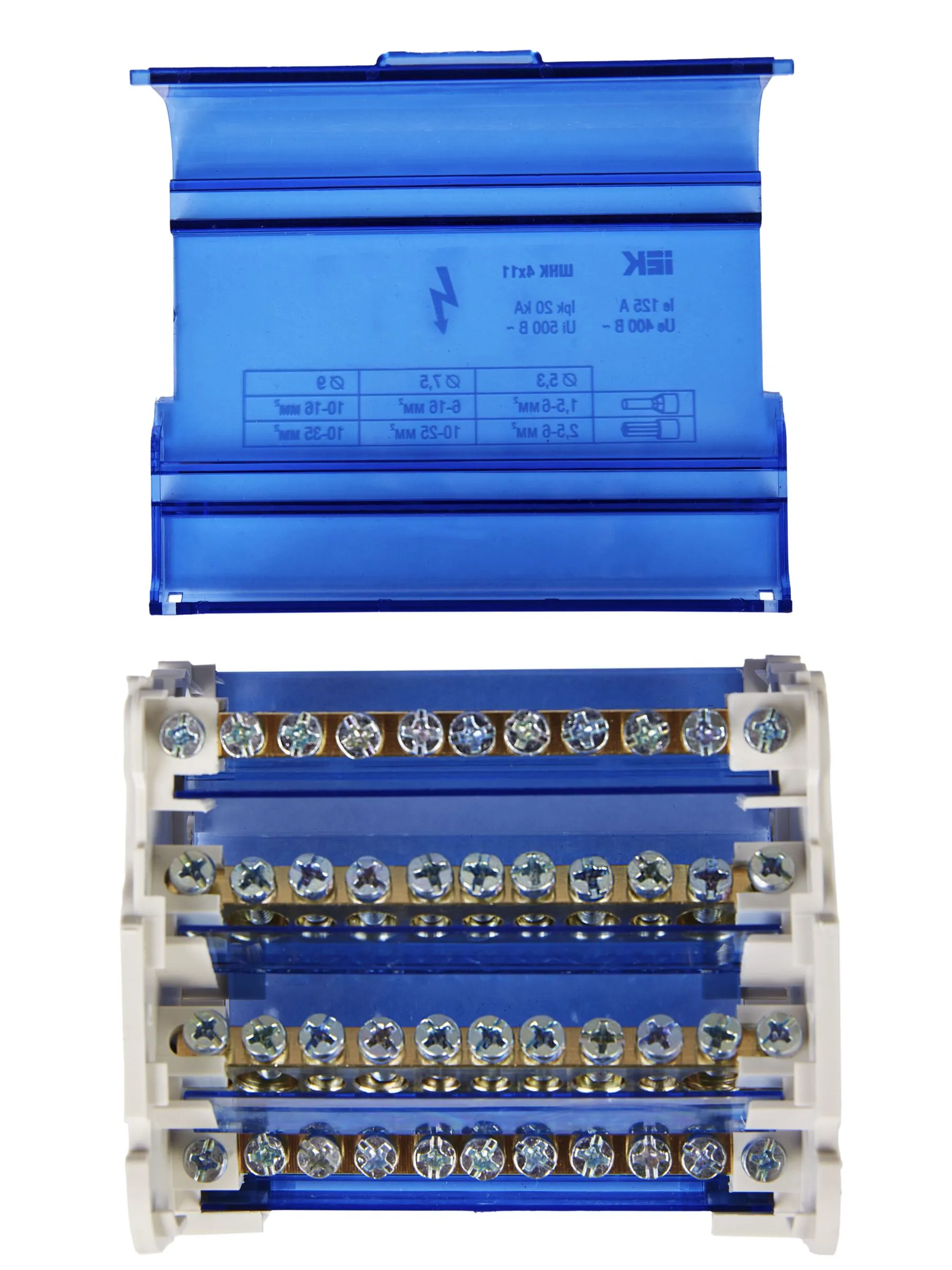 Шины на DIN-рейку в корпусе (кросс-модуль) ШНК 4х11 3L+PEN IEK - Фото 4