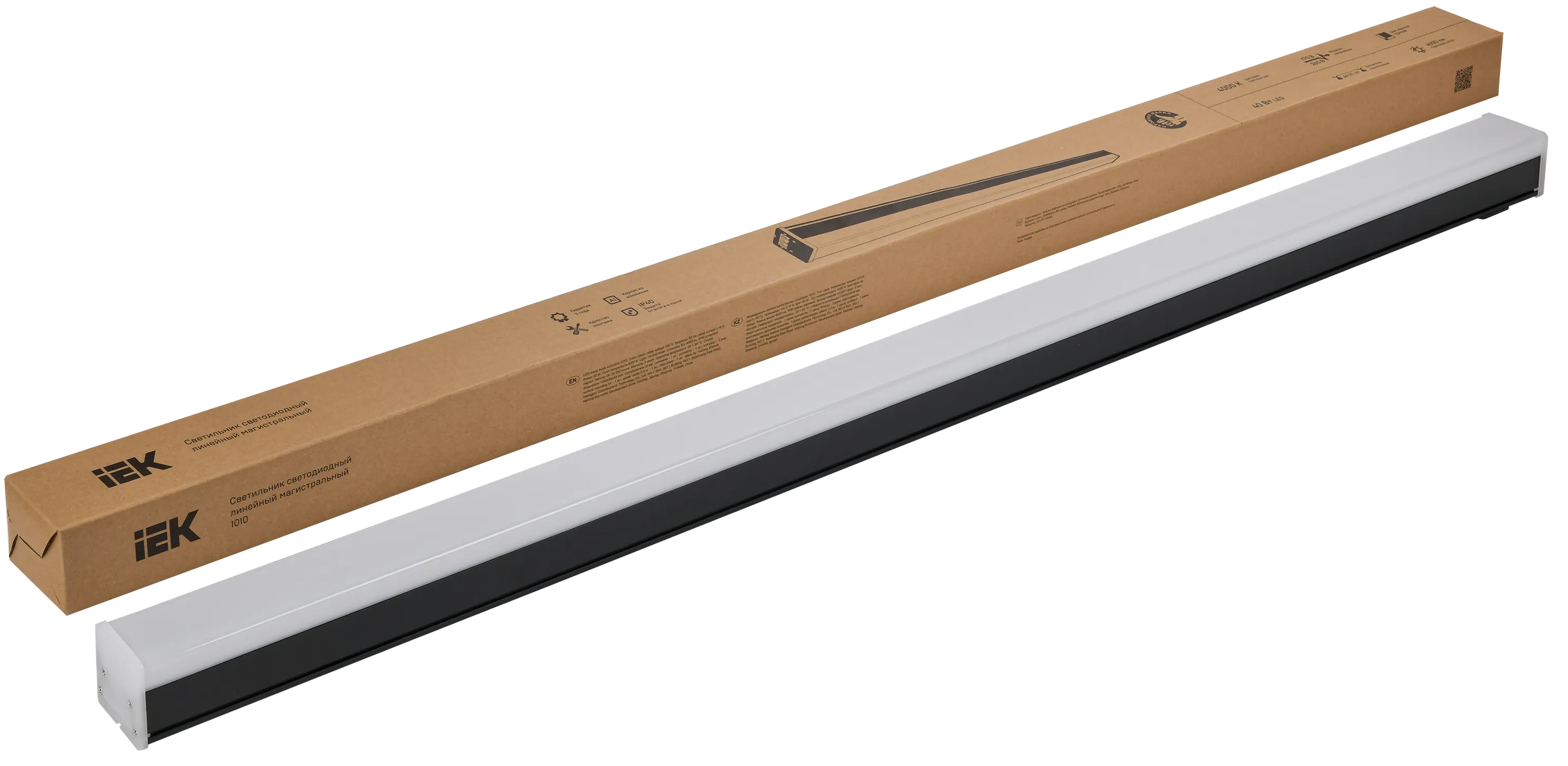LIGHTING Светильник светодиодный линейный магистральный 1010 40Вт 4000К 1200х54х58мм черный IEK - Фото 3