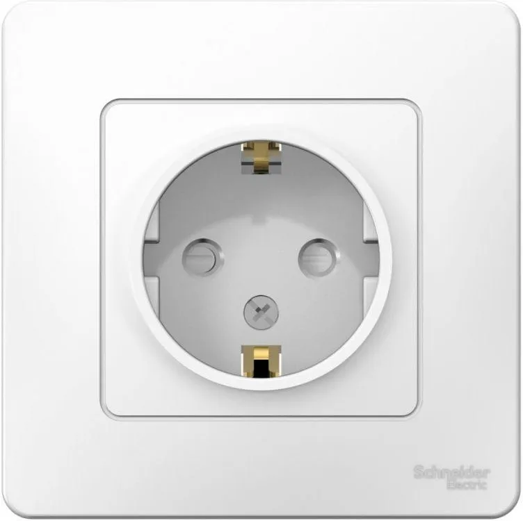 Розетка 1-м СП Blanca 16А IP20 250В с заземл. защ. шторки бел. SE BLNRS001111 - Фото 3
