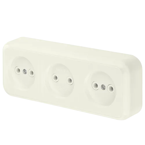 Розетка штепсельная трехместная открытой установки РА16-263 - Фото 3