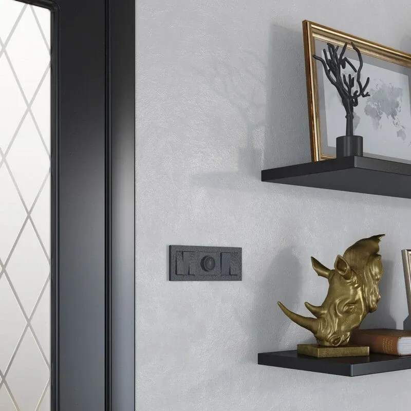 Выключатель двухклавишный (hammer черный) Werkel - Фото 7