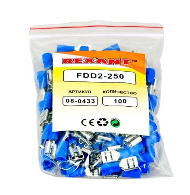 Клемма плоская изолированная РПи-м 2.5-(6.3)/РпИм 2-250 гнездо 6.6 мм 1.5-2.5 мм² REXANT - Фото 2