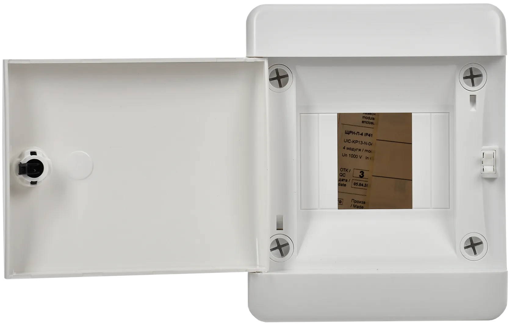 UNION Compact Корпус пластиковый БЕЛЫЙ ЩРН-П-4, IP41 белая дверь IEK - Фото 5