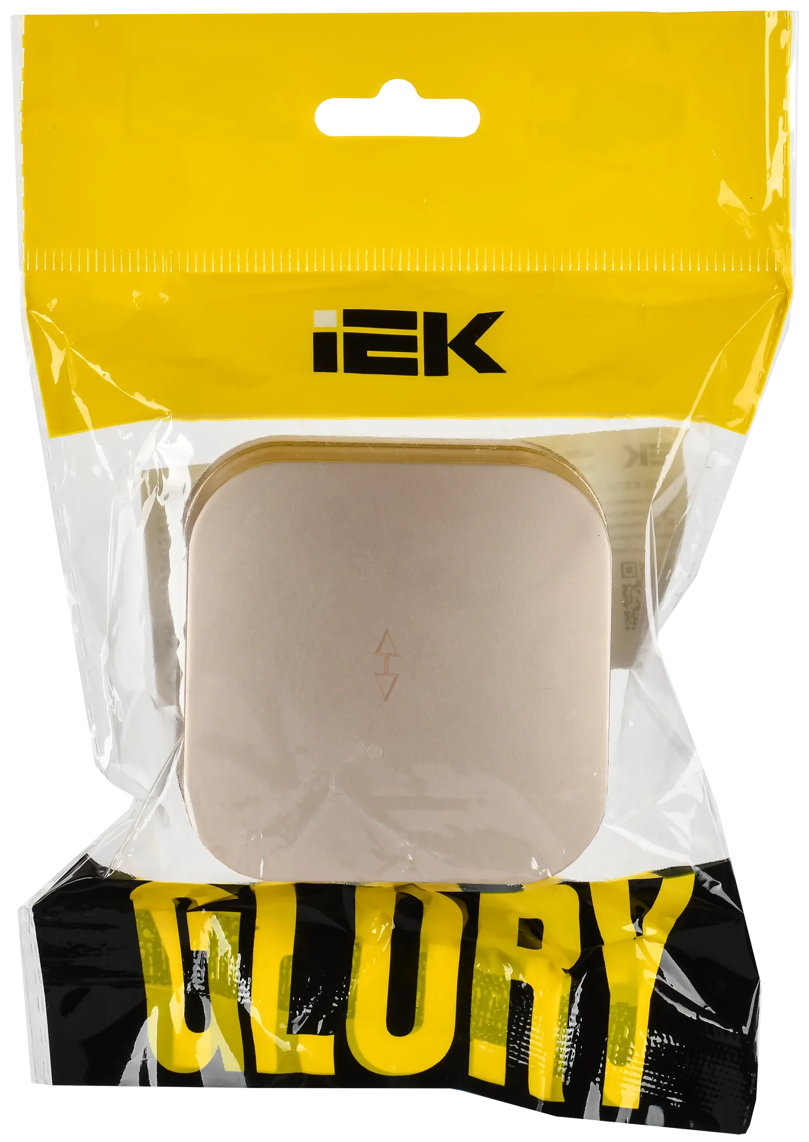 GLORY Выключатель 1-клавишный для открытой установки проходной 10А ВСп10-1-0-ХШм шампань матовый IEK - Фото 2