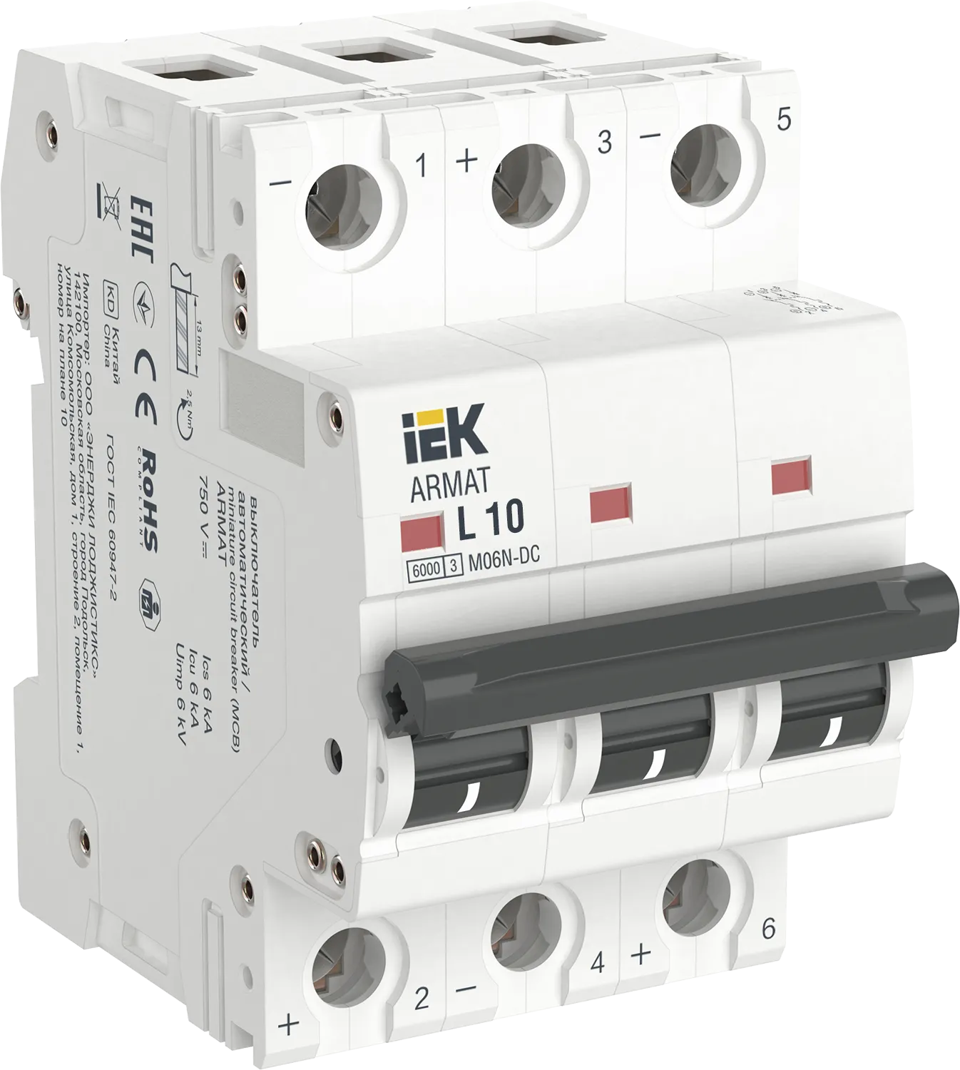 ARMAT Автоматический выключатель M06N-DC 3P L 10А IEK