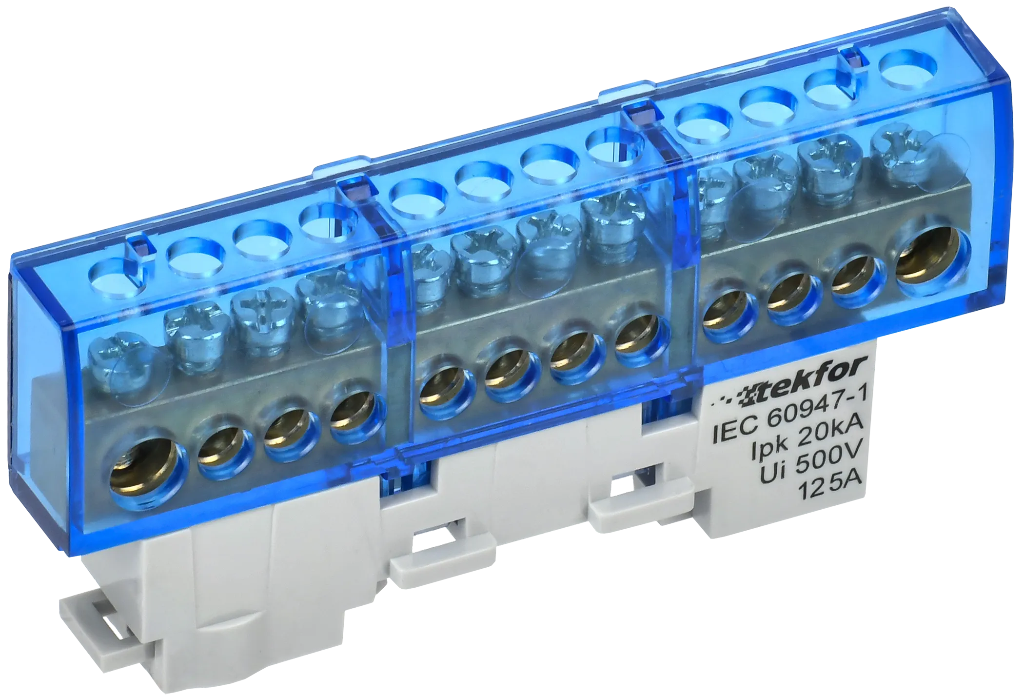 TEKFOR Шина N "ноль" изолированная на универсальном держателе 8х12-12-С IEK TF-NN20-12-KL-K07