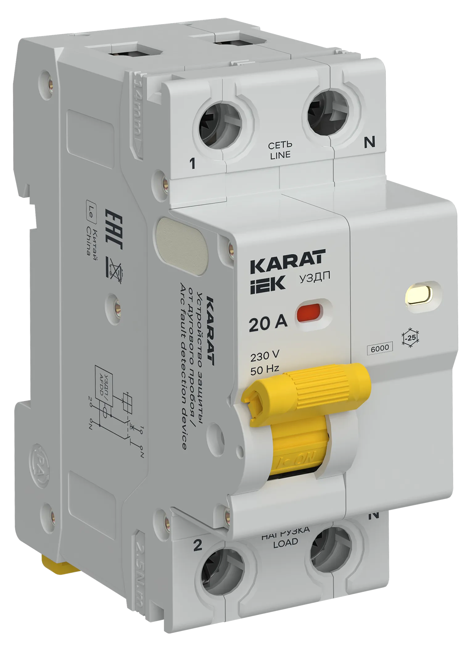 KARAT Устройство защиты от дугового пробоя 1P+N 20A IEK KA-DP10-1-020