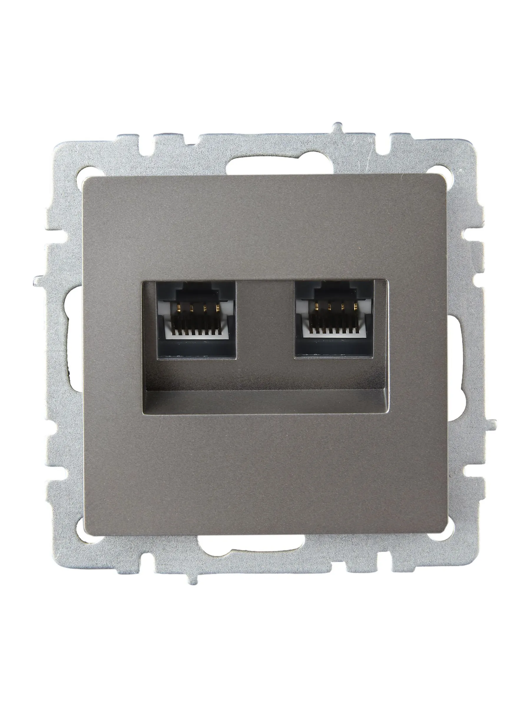 BRITE Розетка двойная RJ11+RJ45 кат.5E РК/Т12-БрС сталь IEK - Фото 4
