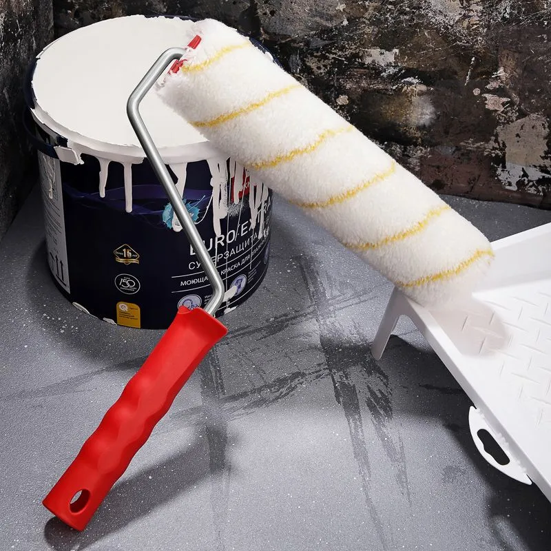 Валик полиамид белый с желтой полосой, ворс 11 мм, ширина ролика 240 мм, Ø 42 мм, бюгель 8 мм, серия «Мастер» REXANT - Фото 3