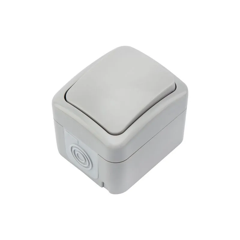 Переключатель проходной Mini OG IP54 о/у, серый KRANZ KR-78-0837