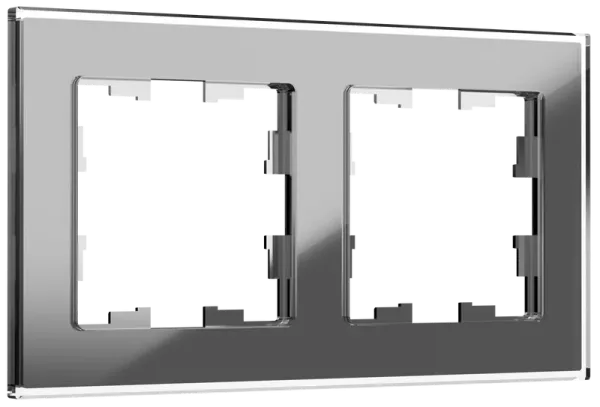 BRITE Рамка 2 -местная РУ-2-2-БрСе стекло серый IEK BR-M22-G-K03