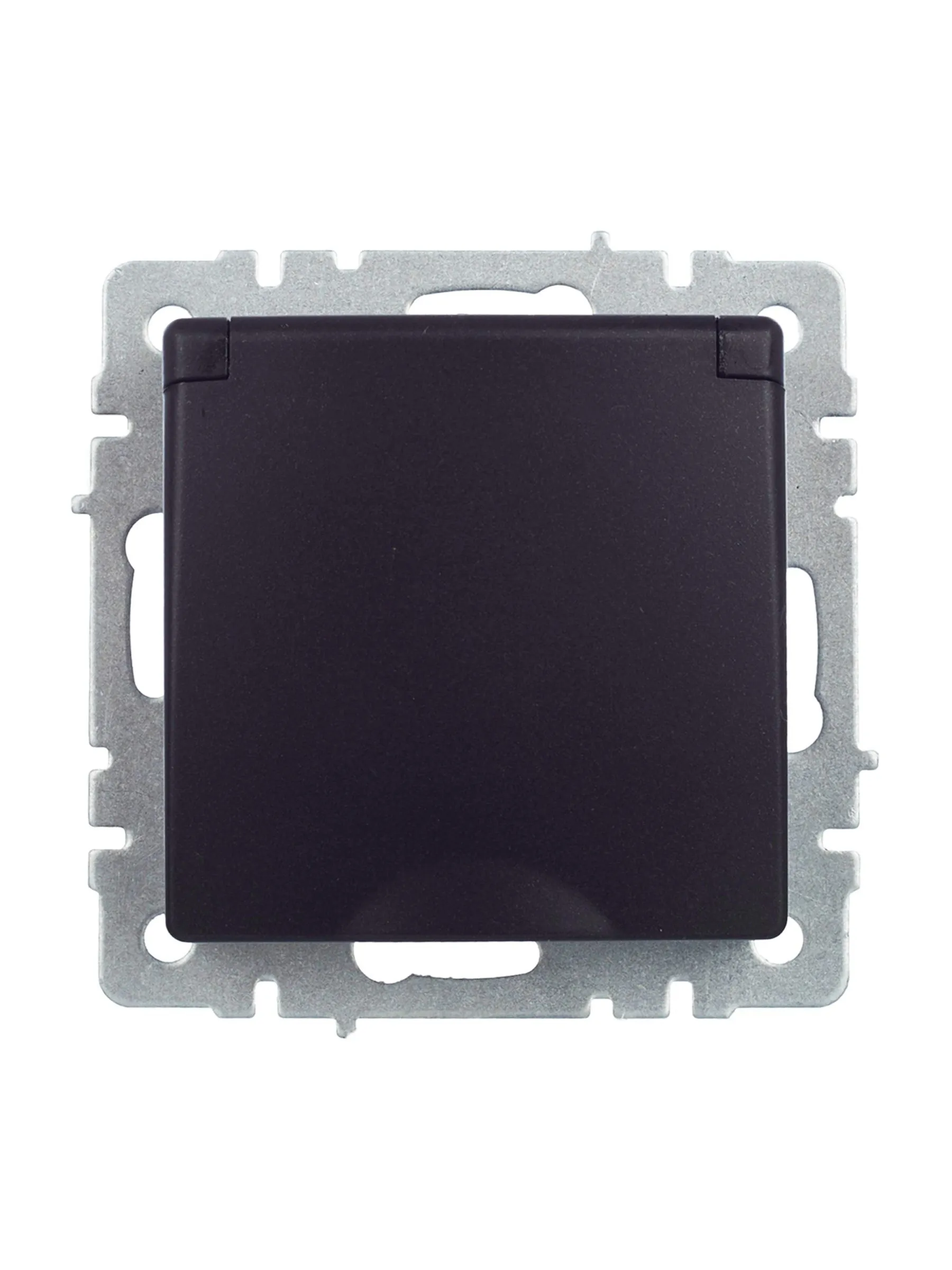 BRITE Розетка 1-местная с заземлением с защитными шторками и крышкой 16А IP44 РСбш10-3-44-БрЧ черный IEK - Фото 6