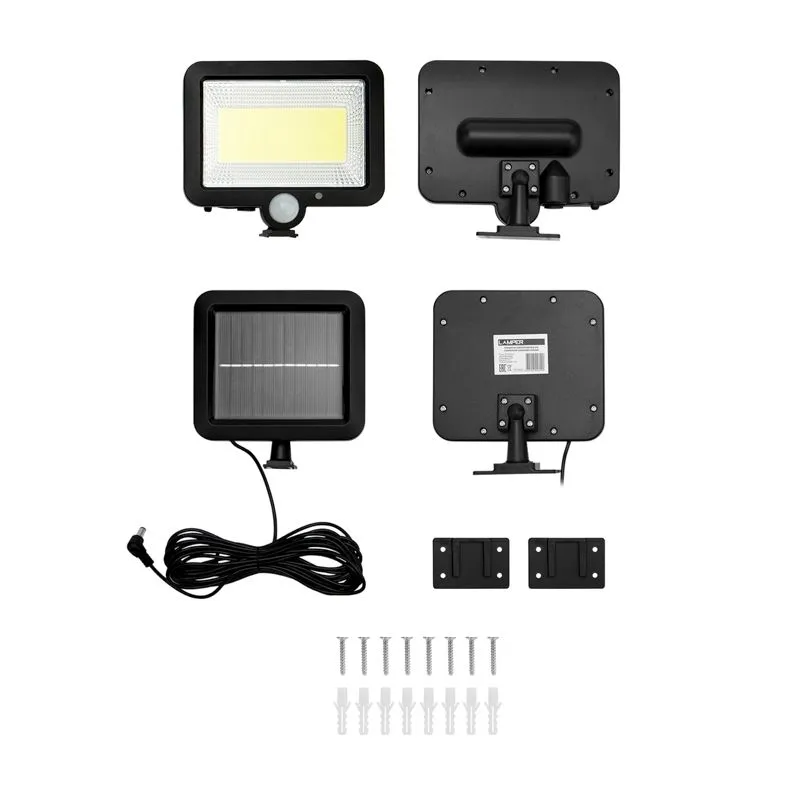 Светильник прожекторный NEW AGE 6500K, со встроенным аккумулятором, солнечной панелью, датчиками движения и освещенности LAMPER - Фото 3