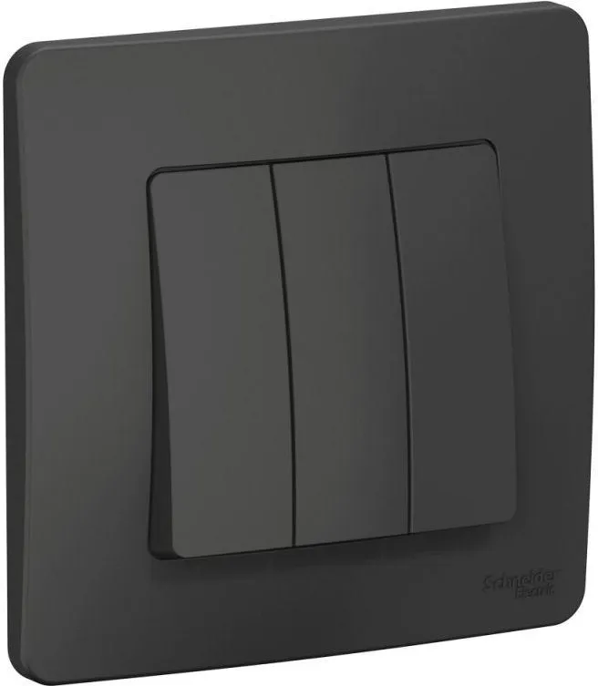 Выключатель 3-кл. СП Blanca 10А IP20 (сх. 1+1+1) 250В антрацит SE BLNVS100506