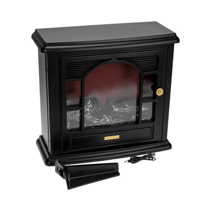 Светодиодный камин Гранд Шале с эффектом живого огня 45х18х56см, работает от батареек 3хС (в комплект не входят) или от USB (в комплекте), черный - Фото 2