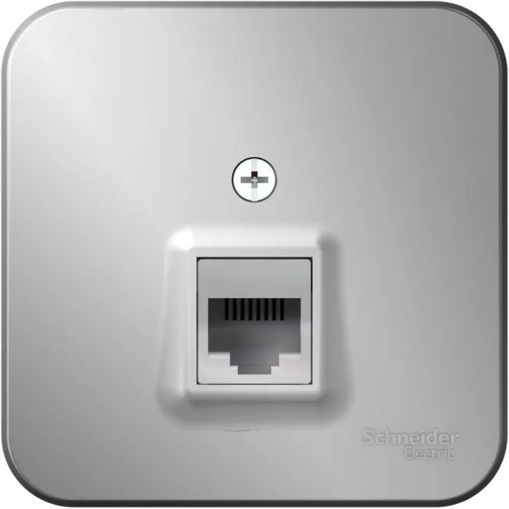Розетка компьютерная 1-м ОП Blanca RJ45 кат.5E с изолир. пластиной алюм. SE BLNIA045003 - Фото 2