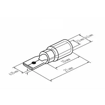 Клемма плоская изолированная термоусаживаемая РПи-п-т 2.5-(6.3)/РпИп-т 2-7-0,8 штекер 6.35 мм 1.5-2.5 мм² синий REXANT - Фото 3